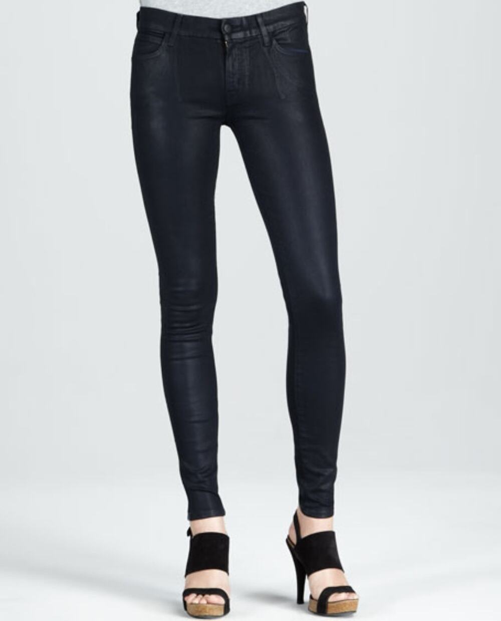 Koral Los Angeles Gunmetal Coated Skinny Legging Jean Metallic Size 26 Grey
